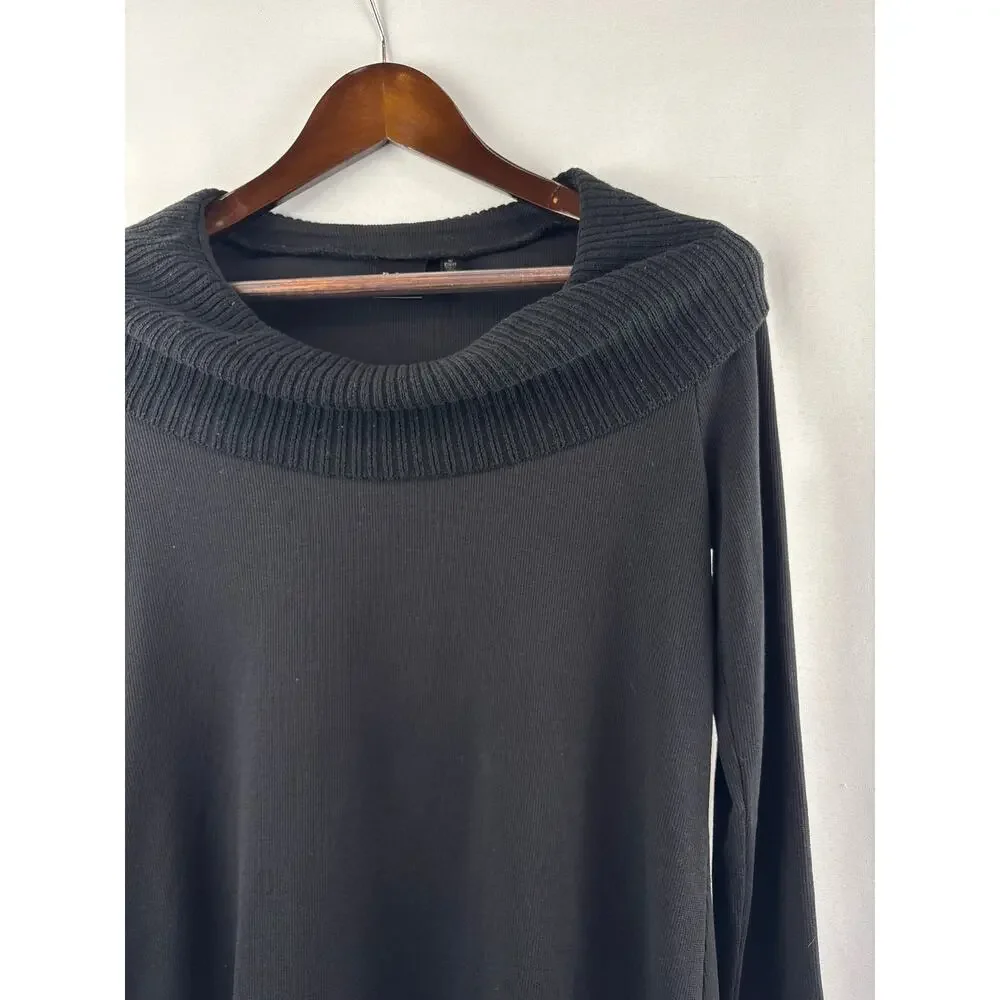 Women’s Rafaella Small Black Off the Shoulder Sweater